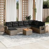 vidaXL 9-dijelni set vrtnih sofa od poliratana s jastucima sivi | shoptok.hr