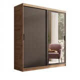 ADRK Klizni ormar s ogledalom Hailey 180 cm - HRAST ARTISAN-CRNA | shoptok.hr