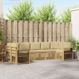  Sekcijska garnitura 7 pcs Bijela i bež 304 x 128,5 x 73 cm | shoptok.hr