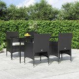  5-dijelni vrtni blagovaonski set s jastucima crni | shoptok.hr