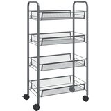  Kuhinjska kolica s 4 razine siva 46 x 26 x 85 cm željezna | Eponuda.com