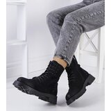 Gemre Black eco-suede ankle boots Polperro Cene