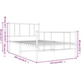 Metalni okvir kreveta uzglavlje i podnožje bijeli 107x203 cm | shoptok.hr