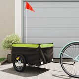 vidaXL Kolesarska prikolica črna in zelena 45 kg železo | Shoptok.si