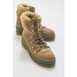 LuviShoes 4010 Beige Suede Women's Boots Cene