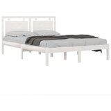  Okvir za krevet od masivne borovine bijeli 140 x 190 cm | shoptok.hr