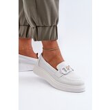 S. BARSKI White Women's Leather Moccasins with Platform S.Barski LR720 | Shoptok.si