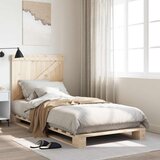  Okvir kreveta s uzglavljem 90 x 200 cm od masivne borovine | shoptok.hr