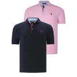 Dewberry DUAL SET T8582 MENS T-SHIRT-NAVY BLUE-PINK Cene
