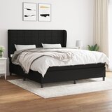 vidaXL Box spring postelja z vzmetnico črna 180x200 cm blago | Shoptok.si