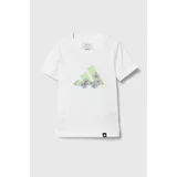 Adidas Otroška bombažna kratka majica GIRLS TRAIN TEE bela barva
