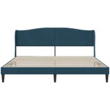  Krevetna konstrukcija s uzglavljem Plava 180 x 200 cm Baršun | shoptok.hr
