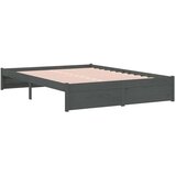  Posteljni okvir siv iz trdnega lesa 140x190 cm, (20601742) | Shoptok.si
