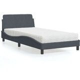 vidaXL Krevet s madracem tamnosivi 100x200 cm baršunasti | shoptok.hr