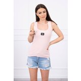 Kesi Striped blouse with a metal plate of powder pink Cene