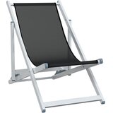  Sklopive stolice za plažu 2 kom crne od aluminija i tekstilena | Eponuda.ba