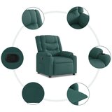vidaXL Naslanjač iz temno zelenega blaga | Shoptok.si
