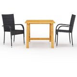  3-dijelni vrtni blagovaonski set crni | shoptok.hr