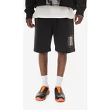 A-COLD-WALL* Bombažne kratke hlače Foil Grid Sweat Shorts črna barva