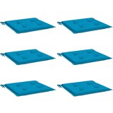  Jastuci za vrtne stolice 6 kom plavi 50 x 50 x 4 cm od tkanine | Shoptok.si