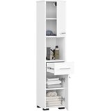 AKORD Fin Visoka Kopalniška Omara, 2 Vrata, 1 Predal In 1 Odprt Predel, Bela, (5000332697) | Shoptok.si