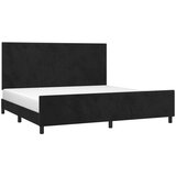  Posteljni okvir z vzglavjem črn 200x200 cm žamet, (20794878) | Shoptok.si