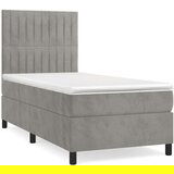 Box spring krevet s madracem svjetlosivi 80 x 200 cm baršunasti | shoptok.hr