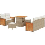  Set vrtnih kauča (vrtna garnitura) od 8 dijelova sa jastučićima Bež Poli ratan Acacija | shoptok.hr