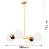  Argon 1767 - Luster na šipci FREEMONT 4xE27/15W/230V zlatna/bela/crna | Eponuda.com