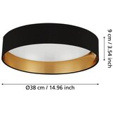 Eglo Maserlo 2 spot/1, led, 24w, prečnik 380, crno/zlatna | Eponuda.com