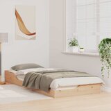  Krevetna konstrukcija Smeđa 80 x 220 cm Čvrsto borovo drvo Bež | Shoptok.si