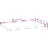 Stolna ploča 80x50x4 cm pravokutna od masivnog drva bagrema | shoptok.hr