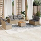  8-dijelni set vrtnih sofa s jastucima bež od poliratana | shoptok.hr