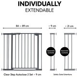 Hauck zaštitna ograda Clear Step 2 Set +9 cm produžetak- Dark Grey | shoptok.hr