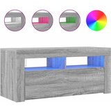 TV ormarić s LED svjetlima boja sivog hrasta sonome 90x35x40 cm | shoptok.hr
