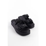 Capone Outfitters straw Genuine Leather Buckle Women's Slippers Cene