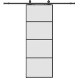 vidaXL drsna vrata z opremo črna 76x205 cm esg steklo | Shoptok.si