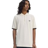 Fred Perry Crepe Pique Zip Neck Polo Shirt Ecru sarena | shoptok.hr