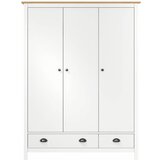 Furnova Garderobna omara s 3 vrati Hill bela 127x50x170 cm borovina, (21930267) | Shoptok.si