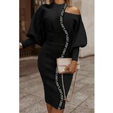 Fenzy Elegantna Midi Haljina S Uzorkom, Crna cijene