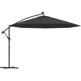  Konzolni vrtni suncobran s LED svjetlima 350 cm crni | Eponuda.com
