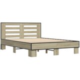  Okvir za krevet boja hrasta 140x200cm konstruirano drvo i metal | shoptok.hr