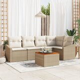 vidaXL 6-dijelni vrtni sofa set s jastucima bež poli ratan akacija Cijene