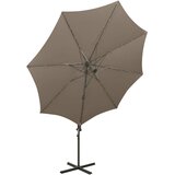  Konzolni vrtni suncobran sa stupom LED 300 cm smeđesivi | shoptok.hr