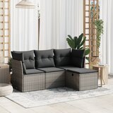 Maison Chic Seti vrtnega pohištva - Vrtna garnitura - Vrtni pohištvo set 4-delna z blazinami siv poli ratan, (21816942) | Shoptok.si