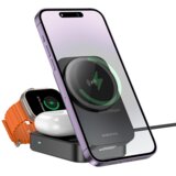Borofone BQ38 Sharp 3-u-1 bežični punjač od 15 W crne boje | shoptok.hr