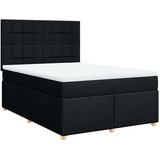 vidaXL Box spring postelja z vzmetnico črna 160x200 cm blago | Shoptok.si