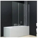  Zložljiva pregrada za tuš s 3 paneli ESG 130x138 cm | Shoptok.si