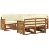 vidaXL Kotna sedežna garnitura z blazino 6 pcs Naravna in smetana, (5000283423) | Shoptok.si