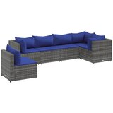 The Living Store Vrtna sedežna garnitura 6-delna z blazinami siv poli ratan - Vrtna Sedežna Garnitura, (21625543) | Shoptok.si